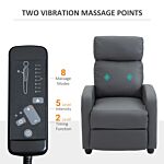 Homcom Recliner Sofa Chair Pu Leather Massage Armcair W/ Footrest And Remote Control For Living Room, Bedroom, Home Theater, Grey