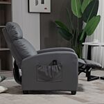 Homcom Recliner Sofa Chair Pu Leather Massage Armcair W/ Footrest And Remote Control For Living Room, Bedroom, Home Theater, Grey