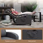 Homcom Recliner Sofa Chair Pu Leather Massage Armcair W/ Footrest And Remote Control For Living Room, Bedroom, Home Theater, Grey