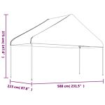 Vidaxl Gazebo With Roof White 6.69x5.88x3.75 M Polyethylene