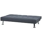 Sofa Bed Dark Grey 3 Seater Drop Down Table Click Clack Beliani