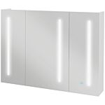 Kleankin Bathroom Wall Wardrobe With Light, Bathroom Storage Cupboard With Usb Charge, Adjustable Shelf, 90l X 15h X 70dcm, White