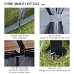 Outsunny 4 X 3(m) Garden Aluminium Gazebo Hardtop Roof Canopy Marquee Party Tent Patio Outdoor Shelter With Mesh Curtains & Side Walls - Grey