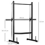 Homcom Squat Rack With Pull-up Bar, Adjustable Weight Rack, Multi-functional Weight Lifting Barbell Stand For Home Gym Strength Training