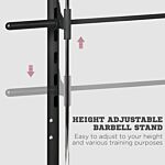 Homcom Squat Rack With Pull-up Bar, Adjustable Weight Rack, Multi-functional Weight Lifting Barbell Stand For Home Gym Strength Training