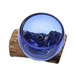 Molton Glass Mini Blue Bowl On Wood