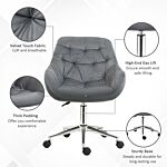 Vinsetto Swivel Chair Chair Velvet Ergonomic Computer Chair Comfy Desk Chair W/ Adjustable Height, Arm And Back Support, Dark Grey