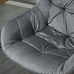 Vinsetto Swivel Chair Chair Velvet Ergonomic Computer Chair Comfy Desk Chair W/ Adjustable Height, Arm And Back Support, Dark Grey