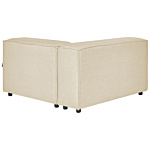 Modular Right Hand Sofa Beige Linen 2 Seater Sectional Corner Sofa With Ottoman Black Legs Modern Living Room Beliani