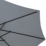 Garden Sun Parasol Dark Grey Fabric Aluminium 247 Cm Weather Resistant Beliani
