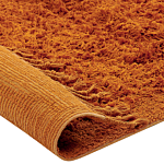 Area Rug Orange Cotton 140 X 200 Cm Shaggy Rectangular With Tassels Boho Style Beliani