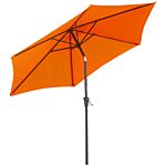 Outsunny 2.7m Patio Tilt Umbrella Sun Parasol Outdoor Garden Sun Shade Aluminium Frame With Crank（orange）