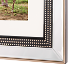 Multi Photo Frame Silver Glass Plastic 51 X 32 Cm Mirrored For 3 Pictures 14x9 Cm Collage Aperture Beliani