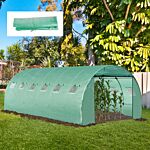 Outsunny 6 X 3 X 2m Greenhouse Replacement Cover Only Winter Garden Plant Pe Cover For Tunnel Walk-in Greenhouse With Roll-up Windows