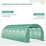 Outsunny 6 X 3 X 2m Greenhouse Replacement Cover Only Winter Garden Plant Pe Cover For Tunnel Walk-in Greenhouse With Roll-up Windows