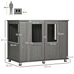 Pawhut Dog Crate Furniture End Table, Pet Kennel For Extra Large Dogs With Magnetic Door Indoor Animal Cage, Grey, 116 X 60 X 87 Cm