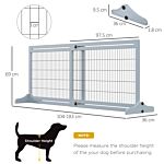 Pawhut Adjustable Wooden Pet Gate, Freestanding Dog Barrier Fence With 3 Panels For Doorway, Hallway, 69h X 104-183h Cm, Blue