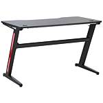 Gaming Desk Black Mdf Metal Legs Rectangular 120 X 60 Cm With Rgb Lights Modern Design Home Office Furniture Beliani