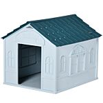 Pawhut Plastic Weatherproof Dog House, Blue