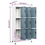 Vidaxl Locker Cabinet Light Grey And Dark Grey 90x45x180 Cm Steel