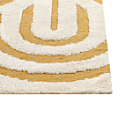 Area Rug Off-white And Yellow Cotton 160 X 230 Cm Abstract Pattern Motif Living Room Bedroom Modern Design Beliani