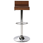 Set Of 2 Bar Stools Brown With Footstool Swivel Gas Lift Adjustable Height Modern Beliani