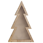 Decorative Figurine Light Poplar Wood Led Lights Home Decor Christmas Tree Scandinavian Design Beliani