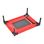 Pawhut Elevated Pet Bed Portable Camping Raised Dog Bed W/ Metal Frame Black And Red (small)