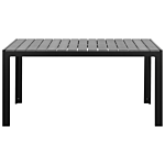 Garden Table Grey And Black Aluminium For 6 Weather Resistant Modern Beliani