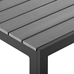 Garden Table Grey And Black Aluminium For 6 Weather Resistant Modern Beliani