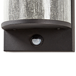 Outdoor Led Wall Light Lamp Black Sconce Metal Iron Glass Matte With Motion Sensor Modern Design Patio Garden Beliani