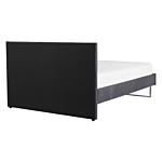 Upholstered Bed Frame Grey Velvet Eu Double 4ft6 140 X 200 Cm Grey Headboard Silver Leg Glam Beliani