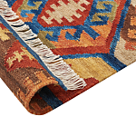 Wool Area Rug Multicolour 160 X 230 Cm Hand Woven Kilim Rug Rustic Oriental Design Beliani