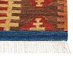 Wool Area Rug Multicolour 160 X 230 Cm Hand Woven Kilim Rug Rustic Oriental Design Beliani