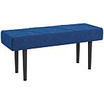 Homcom End Of Bed Bench With X-shape Design And Steel Legs, Upholstered Hallway Bench For Bedroom, Blue