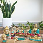 Brass Buddha Figure - Thinking - 6.5 Cm