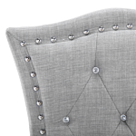 Eu Single Size Bed Grey Fabric 3ft Upholstered Frame With Storage Nailhead Trim Crystal Buttons Headrest Beliani