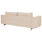 Sofa Beige Humbo Cord Upholstered 3-seater Modern Minimalistic Corduroy Style Living Room Wide Armrests Cushioned Backrest Beliani