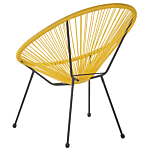 Bistro Set Yellow Pe Rattan 3 Piece 2 Seater Modern Beliani