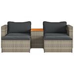 Vidaxl 5 Piece Garden Sofa Set With Cushions Grey Poly Rattan Acacia
