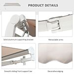 Outsunny 3.5lx2.5m Retractable Awning-cream White