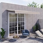 Outsunny 3.5lx2.5m Retractable Awning-cream White