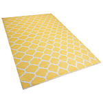 Area Rug Yellow Fabric 160 X 230 Cm Reversible Outdoor Indoor Moroccan Beliani