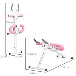 Sportnow Foldable Ab Machine, Height Adjustable Abs Trainer With Lcd Monitor, For Home Gym Core Stomach Crunch Workout