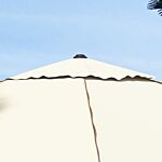 Outsunny Patio Parasol Umbrella With Vent, Garden Market Table Umbrella Sun Shade Canopy With Piping Side, Beige
