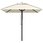Outsunny Patio Parasol Umbrella With Vent, Garden Market Table Umbrella Sun Shade Canopy With Piping Side, Beige