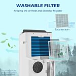 Homcom 12,000 Btu Mobile Air Conditioner For Room Up To 26m², Smart Home Wifi Compatible, With Dehumidifier, Fan, 24h Timer