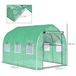 Outsunny Walk In Polytunnel Greenhouse With Windows And Door For Garden, Backyard (3 X 2m)