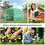 Outsunny Walk In Polytunnel Greenhouse With Windows And Door For Garden, Backyard (3 X 2m)