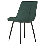 Set Of 2 Dining Chairs Green Velvet Black Steel Legs Modern Upholstered Chairs Beliani